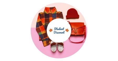 Platilla de diseño Student Discount Offer with Stylish Outfit Facebook AD