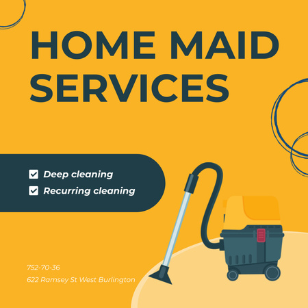 Home Maid Services With Several Options Of Cleaning Animated Post Design Template