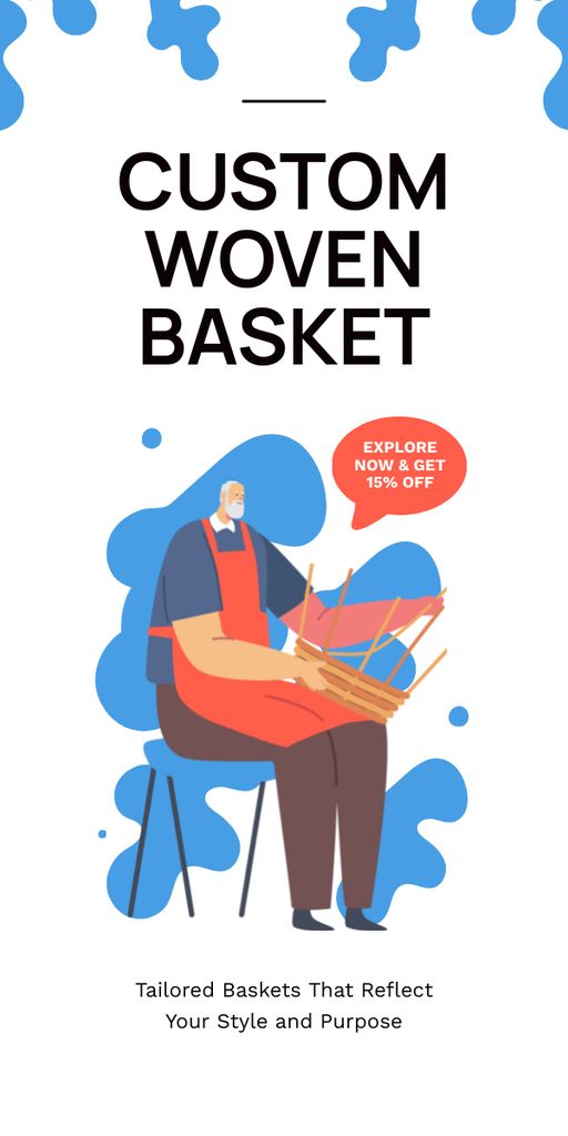 Custom Woven Basket Offer Graphic Design Template