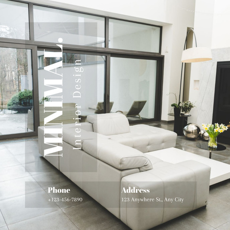 Services of Interior Design Studio with Stylish Sofa Instagram AD Design Template