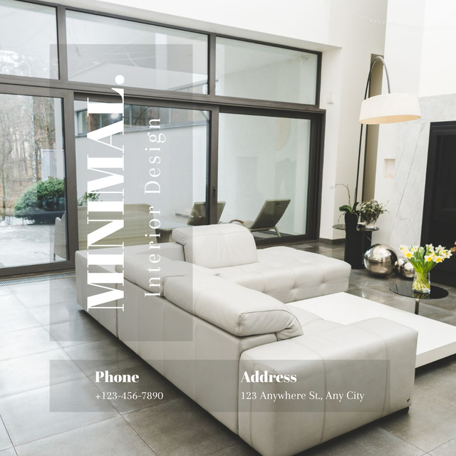 Services of Interior Design Studio with Stylish Sofa Instagram AD Tasarım Şablonu
