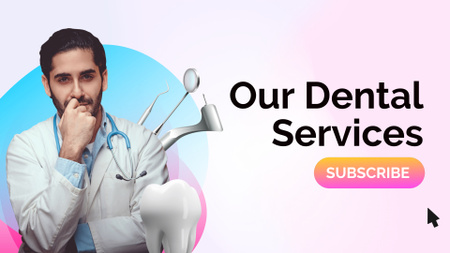 Dental Services With Tools For Doctor YouTube intro Design Template