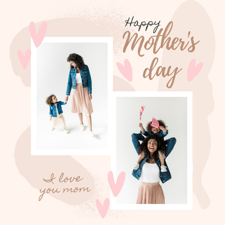 Platilla de diseño Collage with Happy Mother's Day Instagram