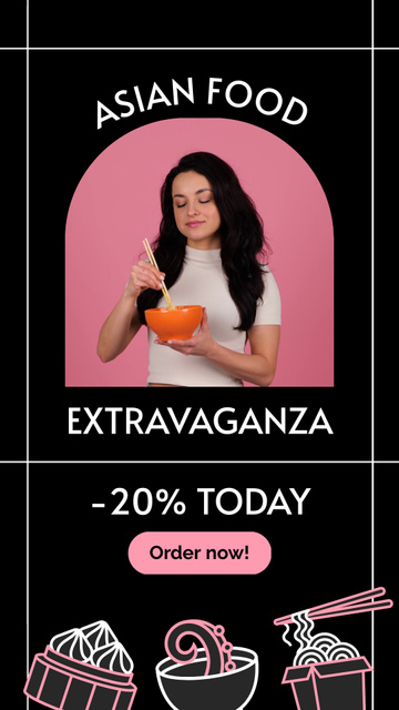 Asian Food Extravaganza At Discounted Rates Instagram Video Story Design Template