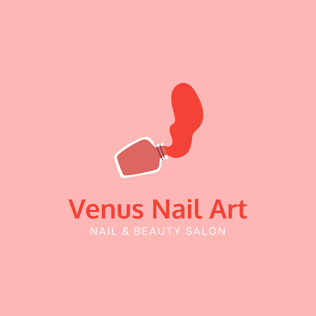 Luxurious Nail And Beauty Salon With Manicure Service Offer Logo Πρότυπο σχεδίασης