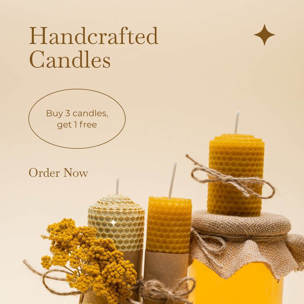 Modèle de visuel Handcrafted Honey Candles Sale Offer - Instagram
