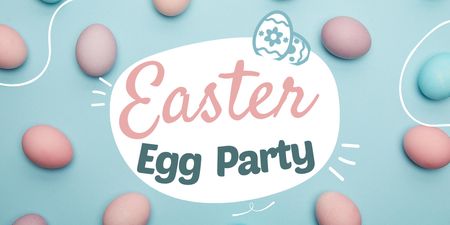 Plantilla de diseño de Welcome to Easter Egg Party Twitter 