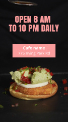 Cafe Invitation with Tasty Food