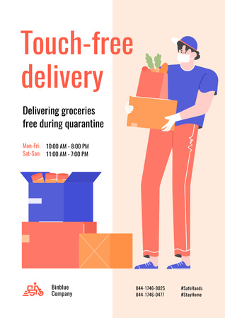 Touch-free Delivery Services Poster Design Template