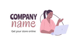 Online Store Advertising with Smiling Woman