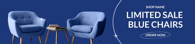 Designvorlage Limited Sale of Blue Chairs für Ebay Store Billboard