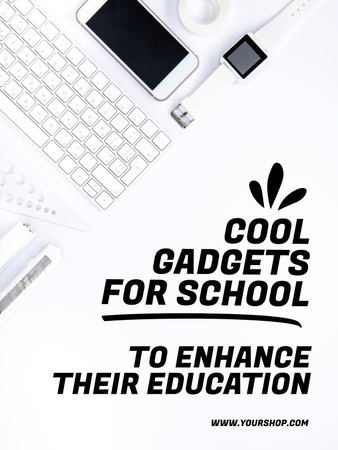 Sale Offer of Cool Gadgets for School Poster US Design Template