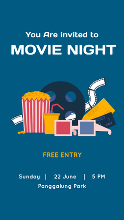 Invited to Movie Night Instagram Story Design Template