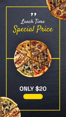 Special Snack Offer with Delicious Pizza Slices Instagram Story Design Template