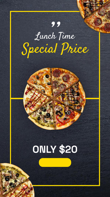 Special Snack Offer with Delicious Pizza Slices Instagram Story Modelo de Design