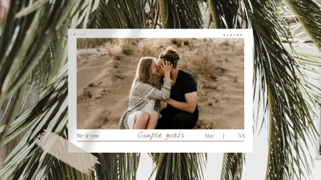 Happy Couple kissing on Sand Full HD video Design Template