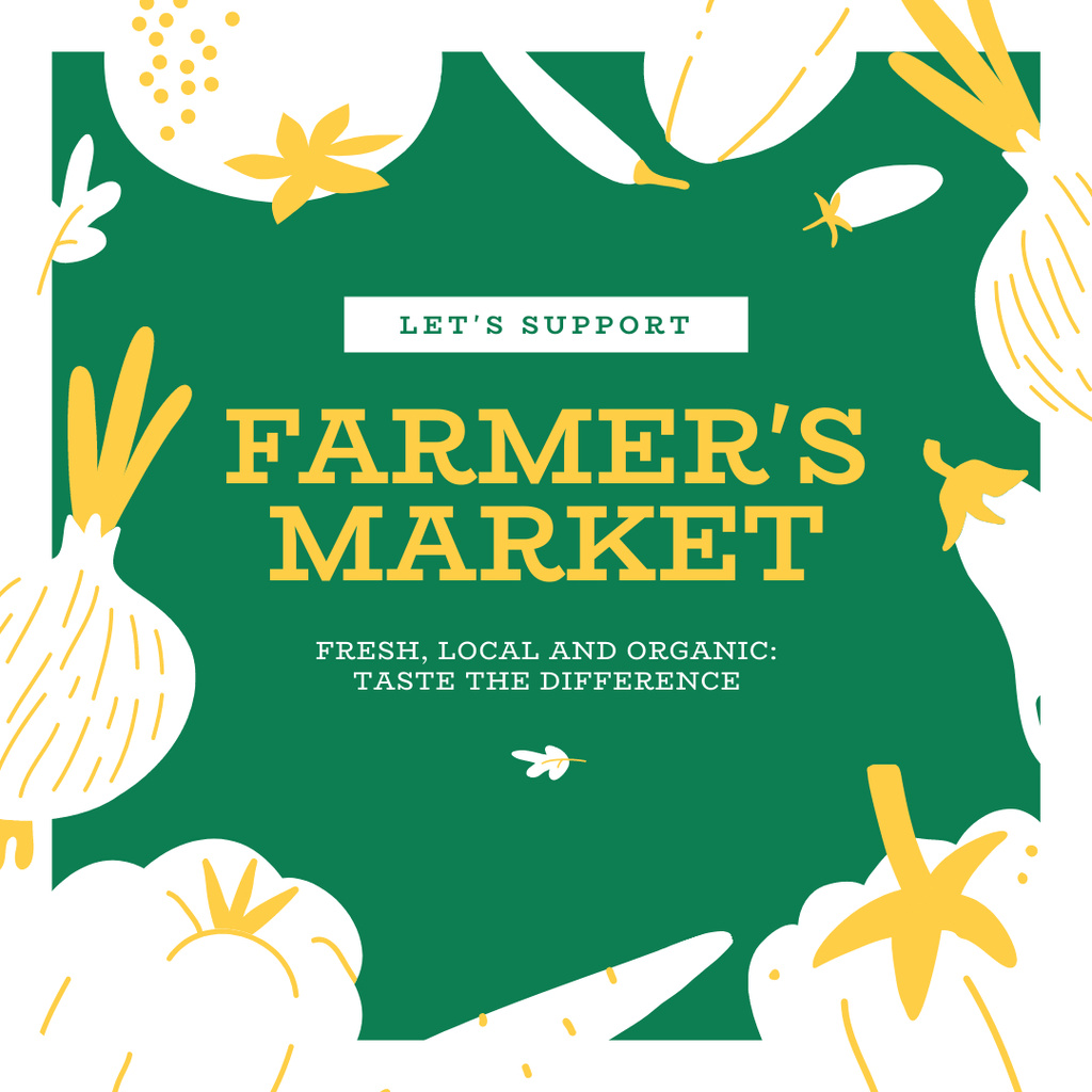 Support Local Farmers' Market Instagram Šablona návrhu
