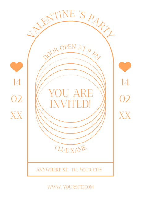 Platilla de diseño Valentine's Day Party Announcement on Beige Invitation