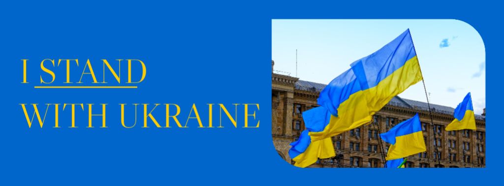 Sending Genuine Support to Ukraine Using Flags Facebook cover Modelo de Design