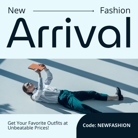 Offer of New Fashion Outfits with Stylish Woman Instagram Design Template