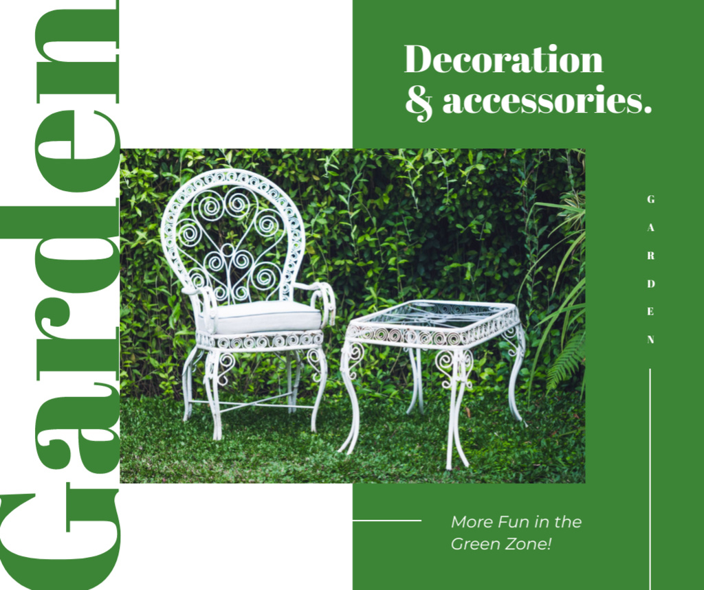 Designvorlage Elegant White garden Furniture für Facebook