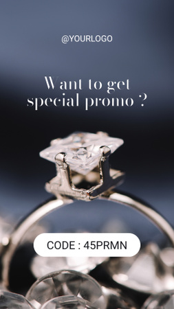 Special Promo of Jewelry with Beautiful Ring Instagram Story Design Template