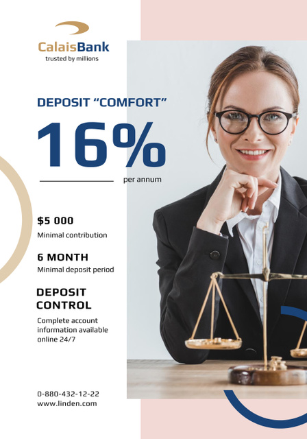 Deposit in Bank and Financial Consulting Services Poster 28x40in Design Template