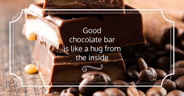 Delicious Chocolate Bars with Quote Facebook AD Modelo de Design