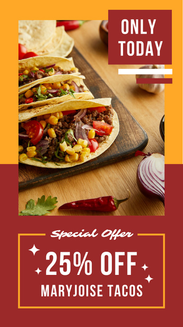 Street Food Offer with Delicious Taco Instagram Story Design Template
