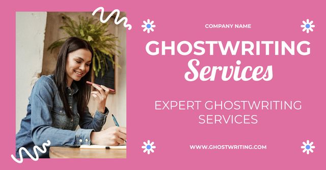 Professional Ghostwriting Services Promotion Facebook AD Modelo de Design