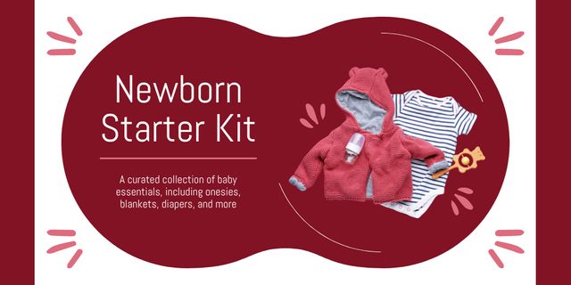Modèle de visuel Newborn Starter Kit Offer on Red - Twitter