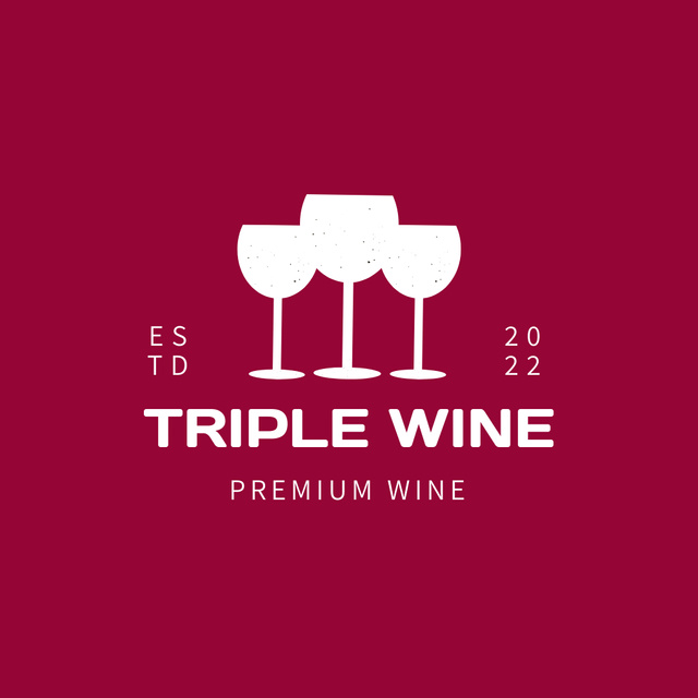 Ontwerpsjabloon van Logo van Premium Winery Ad with Three Glasses