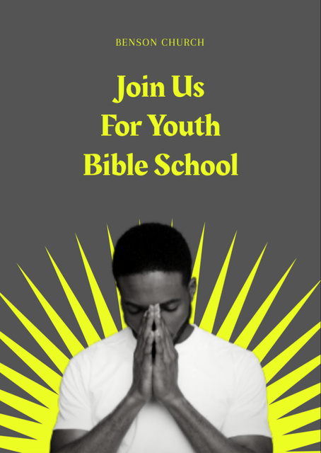 Youth Bible School Invitation Flyer A6 Design Template
