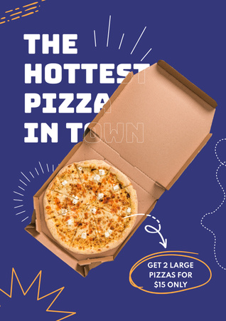 Delivery of Hottest Pizza Poster Design Template