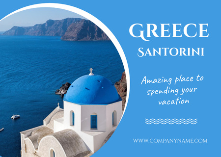 Kreikkalomamatka nähtävyyksien katseluun Postcard Design Template