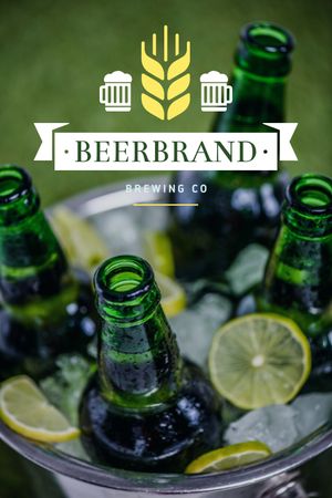 Brewing Company Ad Beer Bottles in Ice Tumblr Design Template