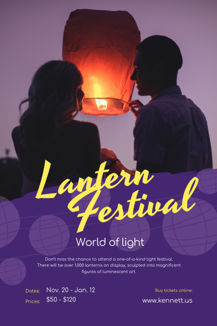 Template di design Lantern Festival with Couple with Sky Lantern Tumblr