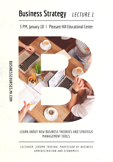 Vibrant Business Lecture in Educational Center Promotion Poster 28x40in Šablona návrhu