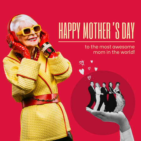 Template di design Saluto di buona festa della mamma con calorosi auguri Animated Post