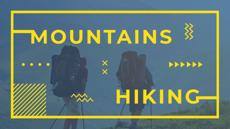 Travel Inspiration with Backpackers in Mountains FB event cover Design Template