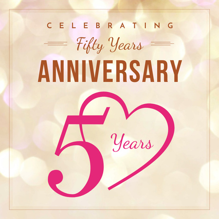 50 years Anniversary greeting in pink Instagram AD Design Template