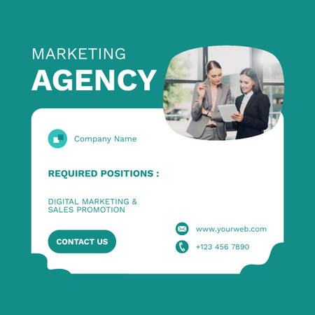 Marketing Agency is Hiring Experts LinkedIn post Design Template