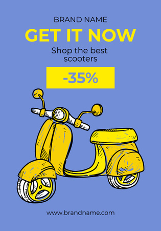 Scooter Discount Announcement Poster 28x40in Design Template