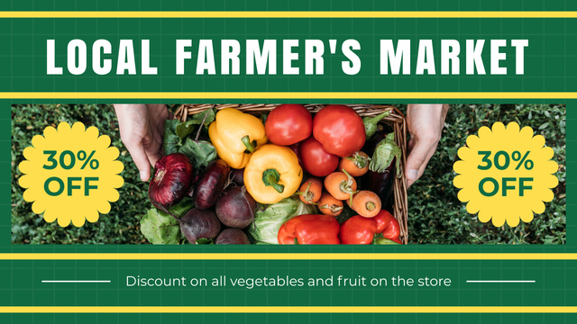 Discount on Various Farm Products at Market Youtube Thumbnail Design Template