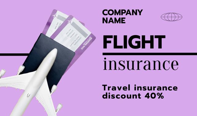 Flight Insurance Discount Offer Business card Design Template