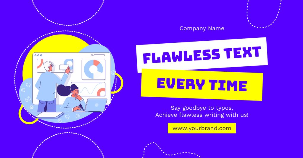 Flawless Text Writing Service Offer Facebook AD Design Template