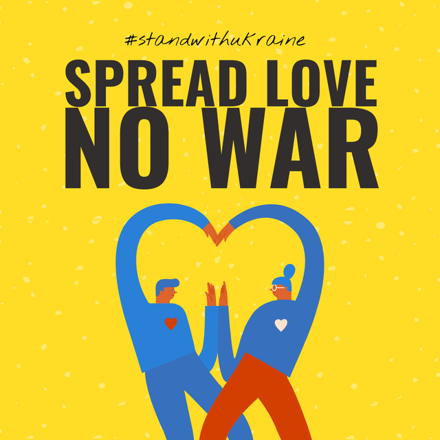 People Showing Heart for No War Instagram Design Template