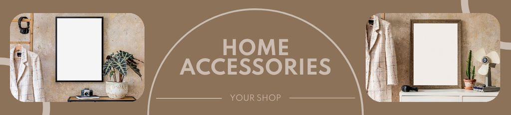 Home Accessories Collage Beige Ebay Store Billboard Šablona návrhu