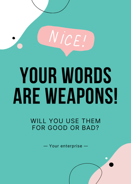 Plantilla de diseño de Your Words are Weapons Postcard 5x7in Vertical 