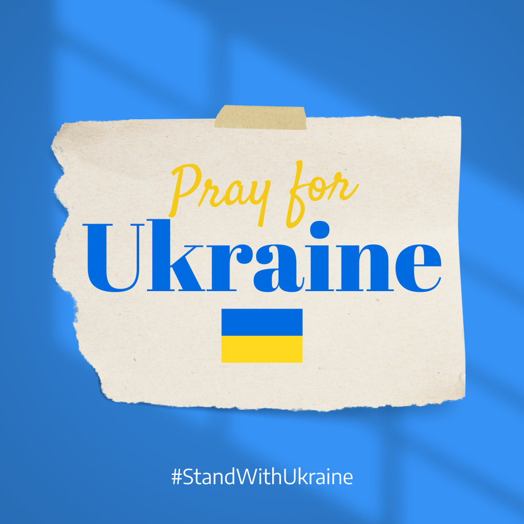 Modèle de visuel We Pray With Ukraine - Instagram
